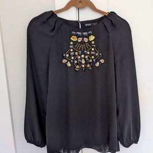 Zara black flowy blouse